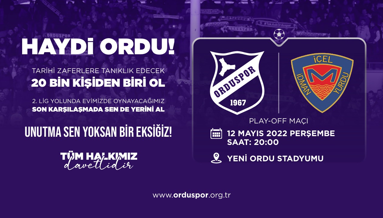HAYDİ ORDU ZAFERE GİDEN YOLDA STADI DOLDUR