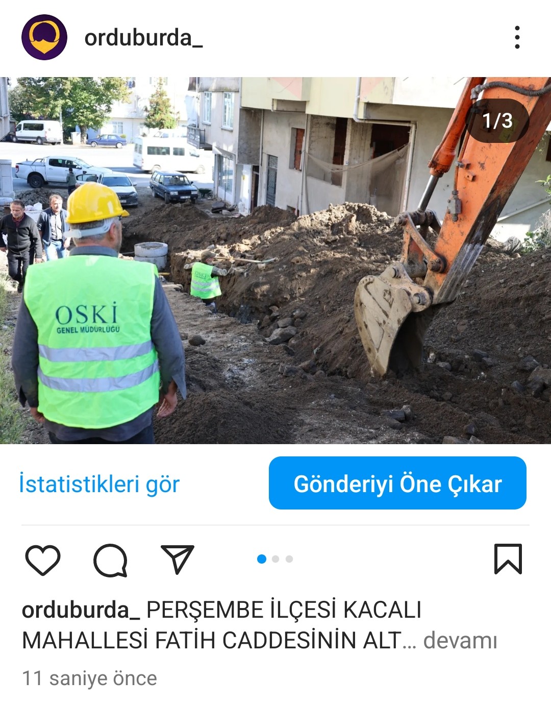 PERŞEMBE İLÇESİ KACALI MAHALLESİ FATİH CADDESİNİN ALT YAPISI YENİLENİYOR