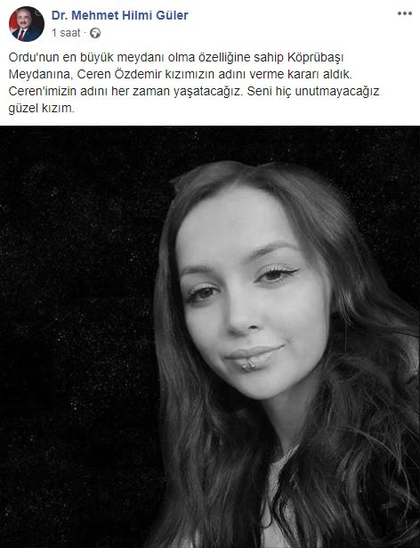 CEREN ÖZDEMİR ADI ÖLÜMSÜZLEŞİYOR