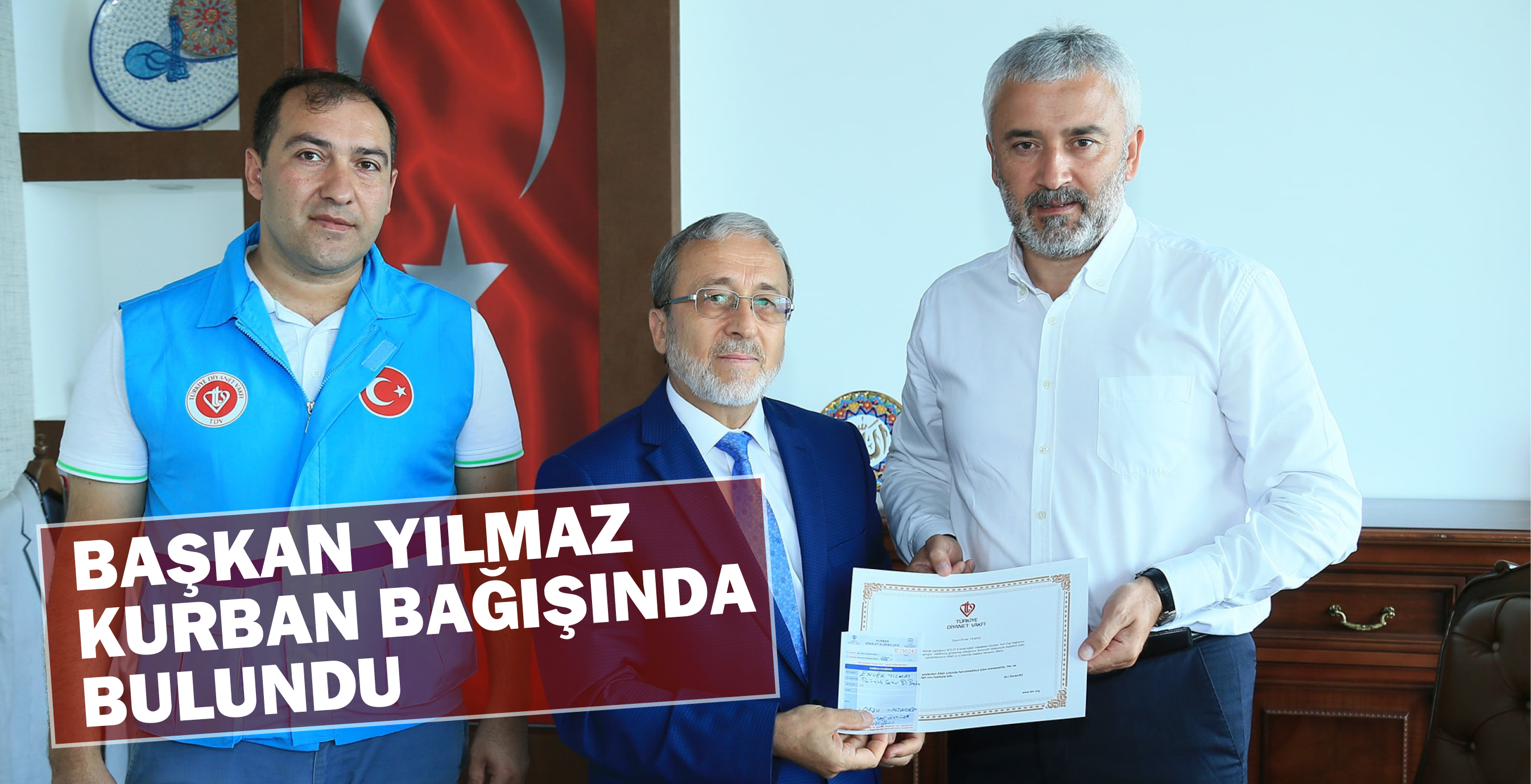 BAŞKAN YILMAZ KURBAN BAĞIŞINDA BULUNDU